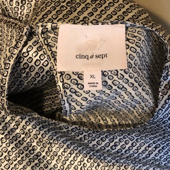 Cinq a Sept 100% silk tie hem Hayden draped blouse - Picture 7 of 7